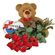 red roses with teddy and chocolates. Turkey